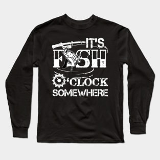 Papa It_s Fishing o_clock Somewhere T-Shirt Father_s Day Long Sleeve T-Shirt